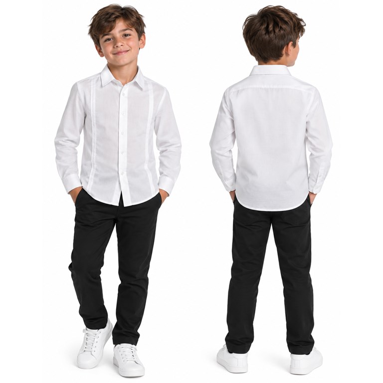 CAMISA MANGA LARGA BLANCA LISA PARA NENE. POPEYE